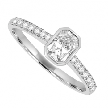 Platinum Phoenix Cut Diamond Solitaire Ring