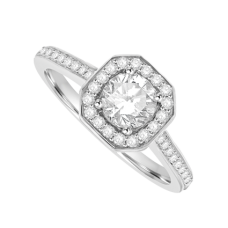 Platinum Diamond Cushioned Halo Ring