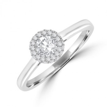 Platinum Solitaire FSi1 Diamond 3D Halo Ring