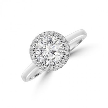 Platinum Solitaire FVS1 Diamond 3D Halo ring