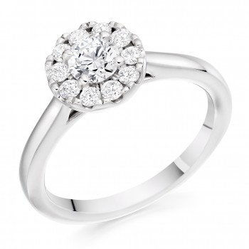 Platinum 10x1 Diamond Cluster Ring