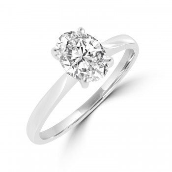 Platinum Solitaire 1.00ct Oval Diamond Ring