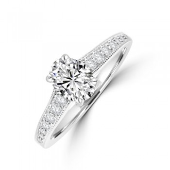 Platinum Oval Solitaire FVS1 Diamond Ring