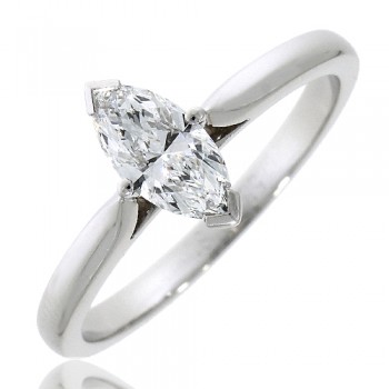 Platinum Solitaire Marquise (GVS2) Diamond Ring