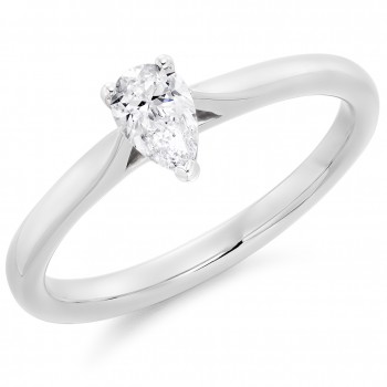 Platinum Pear FVS1 Diamond Solitaire ring