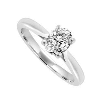 Platinum Oval DSI1 Diamond Solitaire Ring