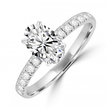 Platinum Oval GSi2 Diamond Solitaire ring