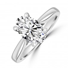 Platinum Oval DSi2 Diamond Solitaire ring