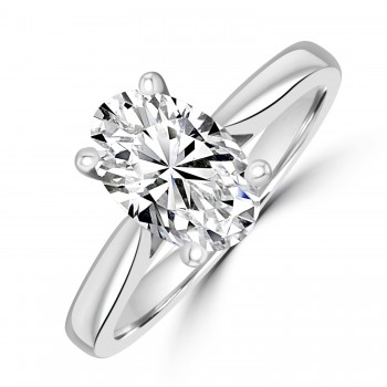Platinum Oval DSi2 Diamond Solitaire ring