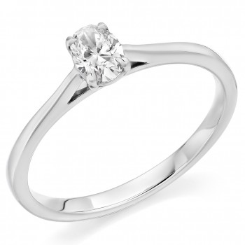 Platinum Solitaire Oval DSi1 Diamond ring