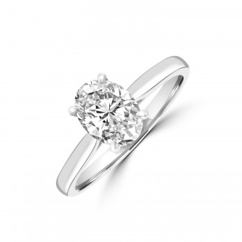 Platinum Solitaire Oval EVS2 Diamond ring