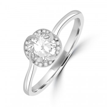 Platinum Solitaire Diamond Swirl ring