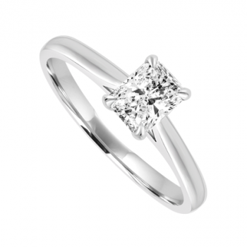 Platinum Solitaire Radiant EVS1 Diamond ring