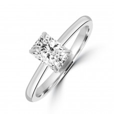 Platinum Radiant cut EVS1 Diamond Solitaire ring