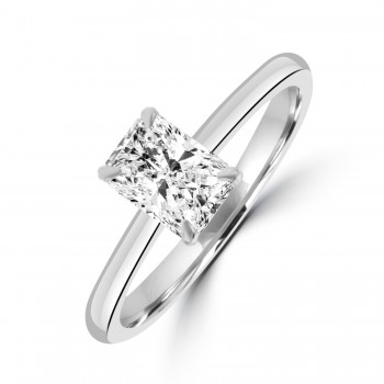 Platinum Radiant cut EVS1 Diamond Solitaire ring