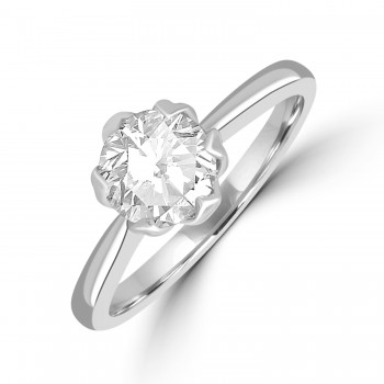 Platinum Solitaire DSi2 Diamond Petal Claw ring
