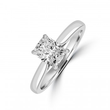 Platinum Solitaire Cushion EVS2 Diamond ring