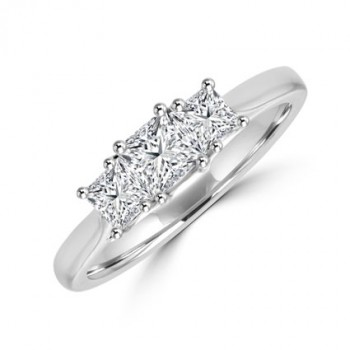 Platinum 3-stone Princess cut Diamond Ring