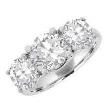 Platinum Three-stone 3.52ct Diamond ring