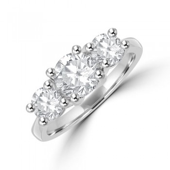 Platinum Three-stone 1.76ct ESi1 Diamond Ring