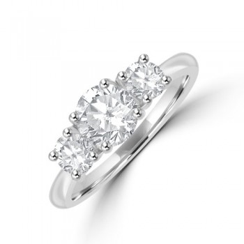 Platinum Three-stone DSi2 Diamond Ring