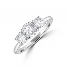 Platinum Three-stone DSi1 Diamond Ring