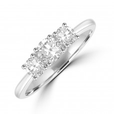 Platinum Three-stone DSi2 Diamond Ring