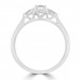 Platinum Three-stone Brilliant & Pear DSi2 Diamond Ring