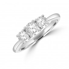 Platinum Three-stone FSi2 Diamond Ring