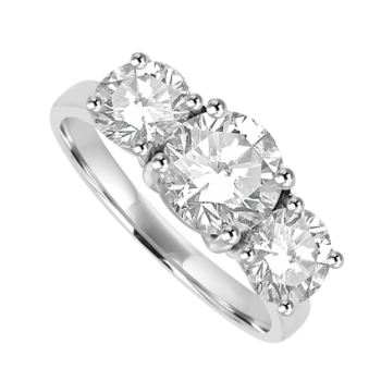 Platinum Three-stone 2.03ct HSi2 Diamond Ring