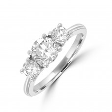 Platinum Three-stone DSI2 Diamond Ring