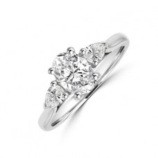 Platinum Oval and Pear DSi2 Diamond Ring