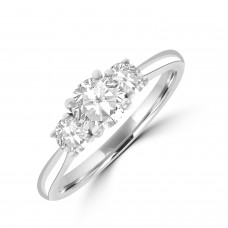 Platinum Three-stone GSi1 Diamond ring