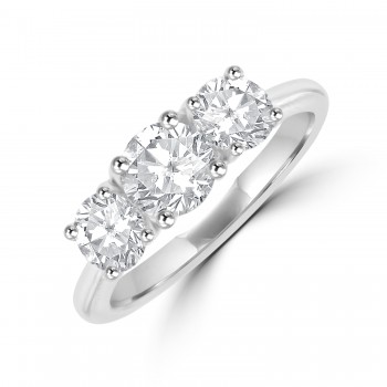 Platinum Three-stone 1.30ct Diamond ring