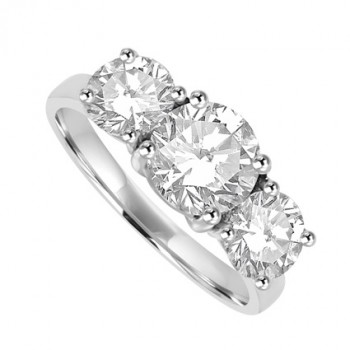 Platinum Three-stone 2.41ct Diamond ring