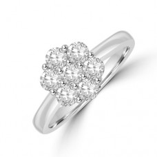 Platinum Daisy Cluster Diamond Ring