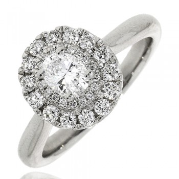 Platinum Oval GSi1 Diamond Double Halo Ring Platinum Oval GSi1 Diamond Double Halo Ring