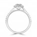 Platinum Solitaire FSi1 Diamond Cushion Halo Ring