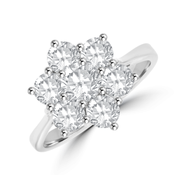 Platinum Daisy 1.25ct Diamond Cluster ring