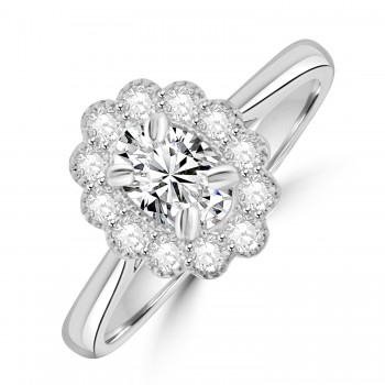 Platinum Oval DSi1 Diamond Floral Cluster ring Platinum Oval DSi1 Diamond Floral Cluster ring