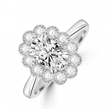 Platinum Oval ESi1 Diamond Daisy Cluster ring Platinum Oval ESi1 Diamond Daisy Cluster ring