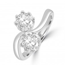 Platinum Two-stone 1.40ct Diamond Twist ring