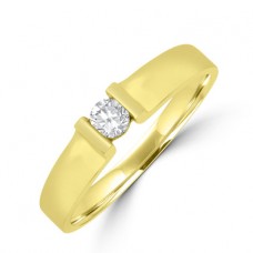 18ct Gold Diamond Solitaire Bar set Ring