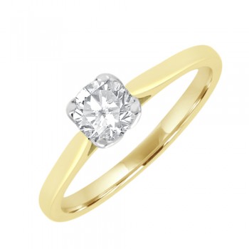 18ct Gold Solitaire Diamond 4-claw Engagament Ring