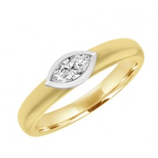 18ct Gold Marquise Diamond Solitaire Ring