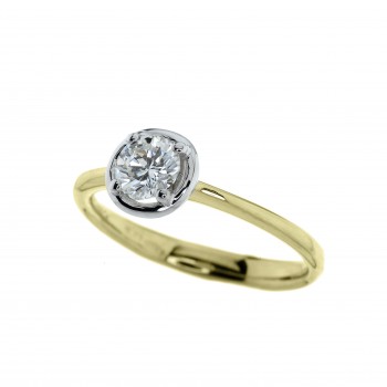 18ct Gold Solitaire Diamond Bertani Ring