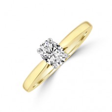 18ct Gold Solitaire Oval DVS1 Diamond Ring