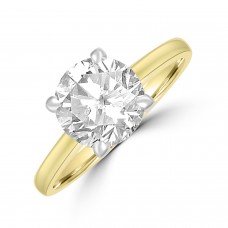 18ct Gold and Platinum 2.22ct Solitaire ISi2 Diamond Ring