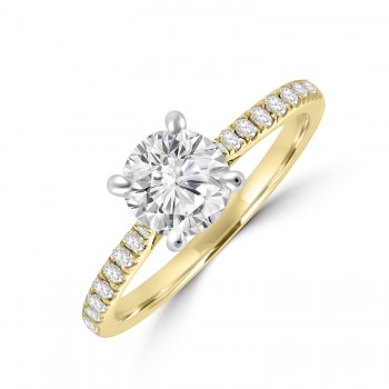 18ct Gold and Platinum Solitaire GSi1 Diamond Ring