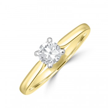 18ct Gold and Platinum Solitaire ESi2 Diamond Ring